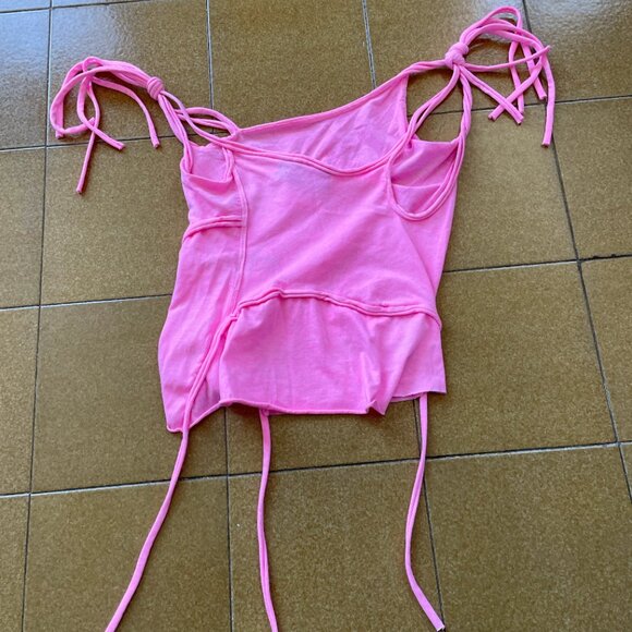 Ottolinger Pink Asymmetrical Tank - Picture 3 of 6